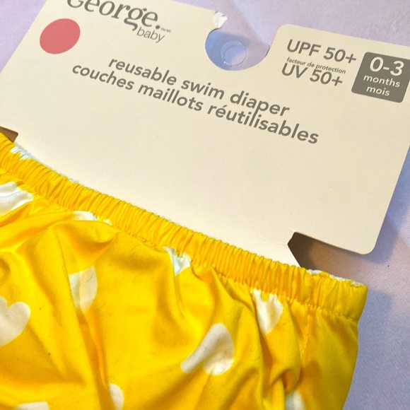 ⭐️3/$10⭐️NWT George Yellow Reusable Swim Diaper⭐️ - Picture 3 of 3